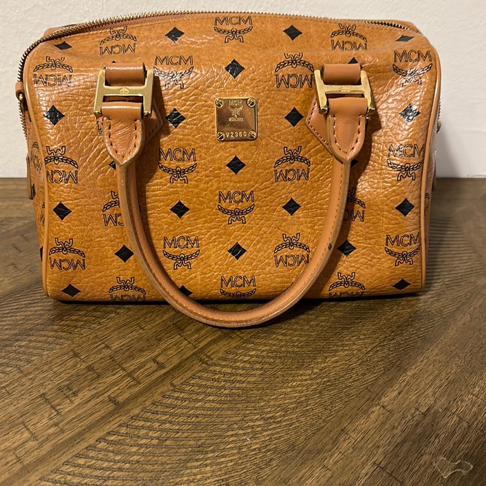MCM Cognac leather handbag. Reposhed from @Christysvintage